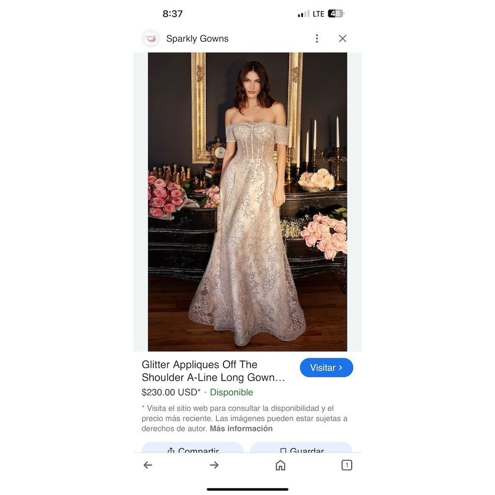 Title:
Ladivine Off-Shoulder Glitter A-Line Prom Dress Multicolor